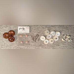 Vtg Mixed Sewing Lot - Mother of Pearl Buttons, Pink Pearl Shank, Leather Shank